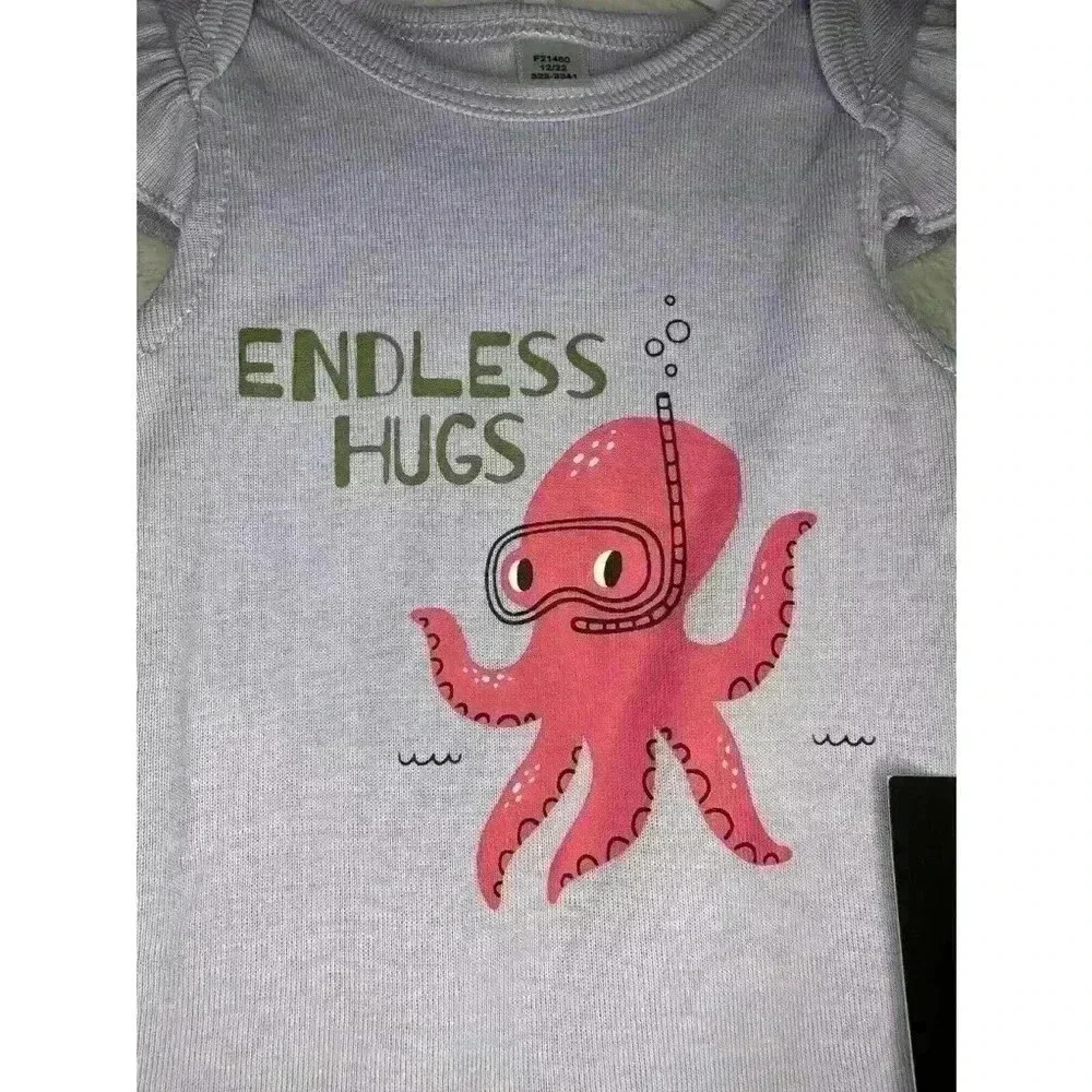 NWT, Okie Dokie Newborn Baby Girl 2 Piece Endless Hugs Octopus Outfit - Picture 2 of 11